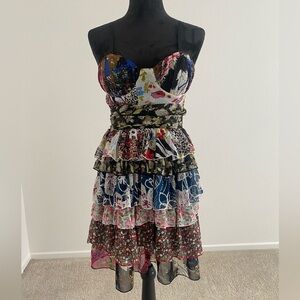 Floral Multi-Color Tiered Dress